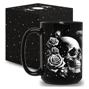 Black Skull and Roses Mug